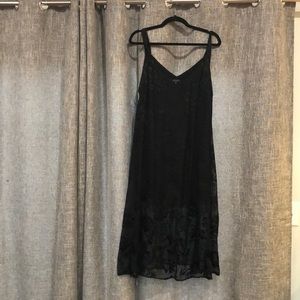 Rag & Bone black silk dress with gorgeous velvet brocade overlay